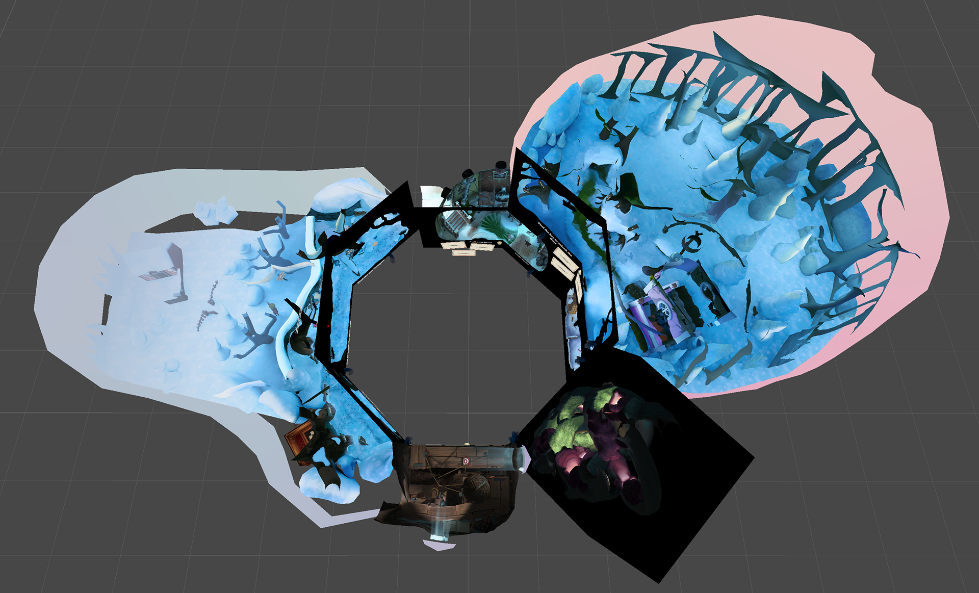 the same biome wrapped around the player and in its final state