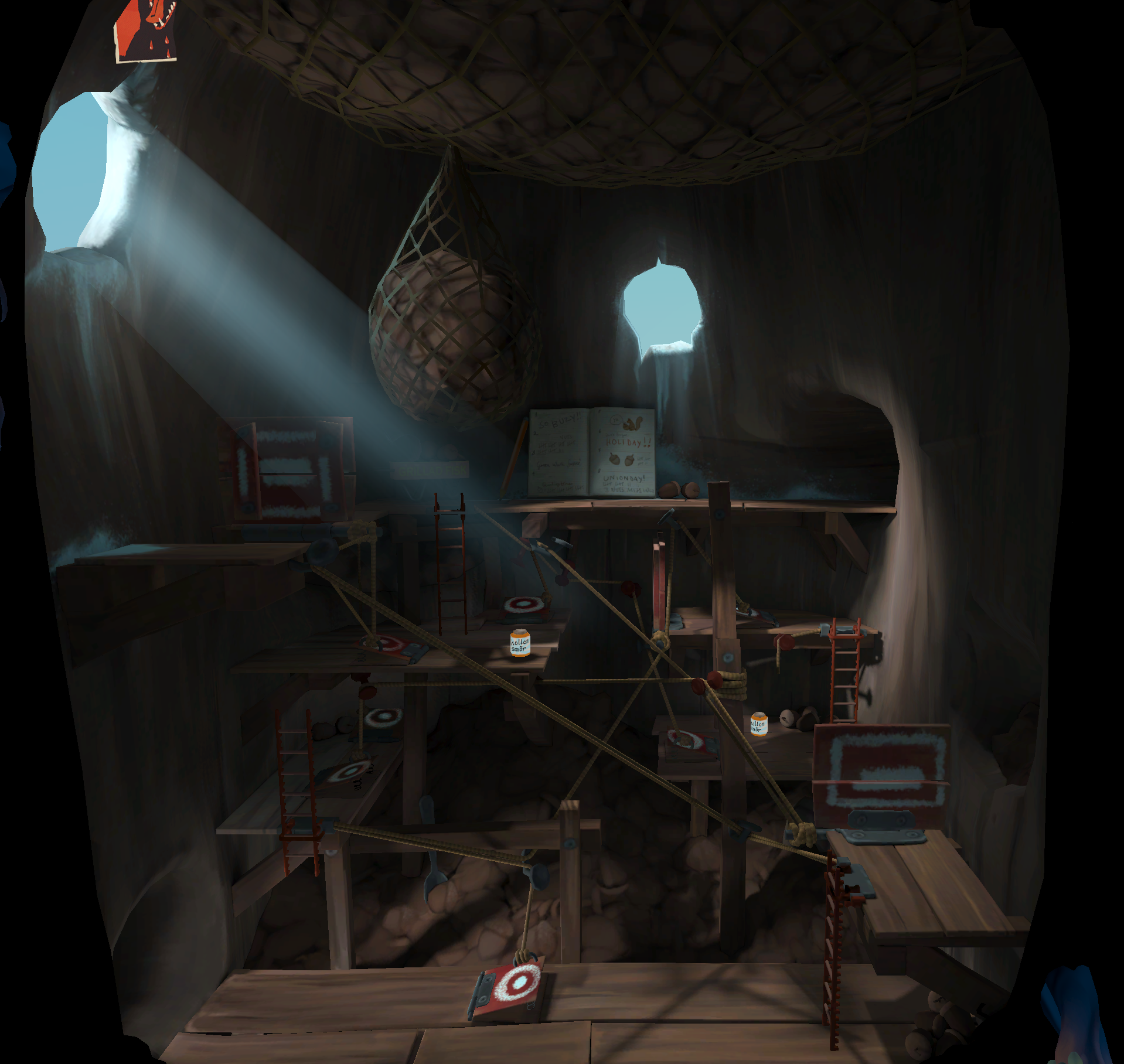 The same pressure plate level in its playable state