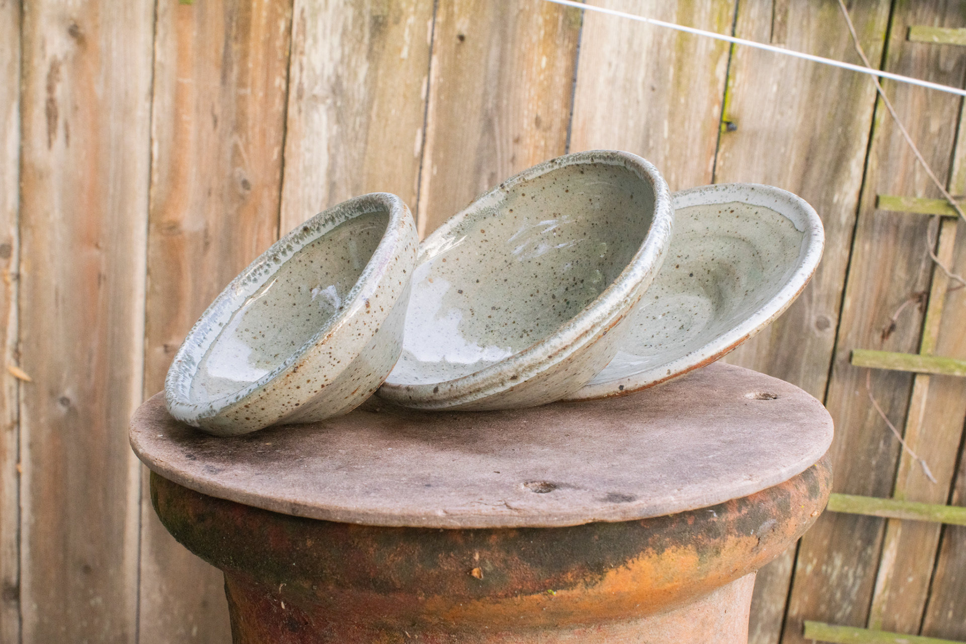 Celadon Bowls W/ Grey Trim 2