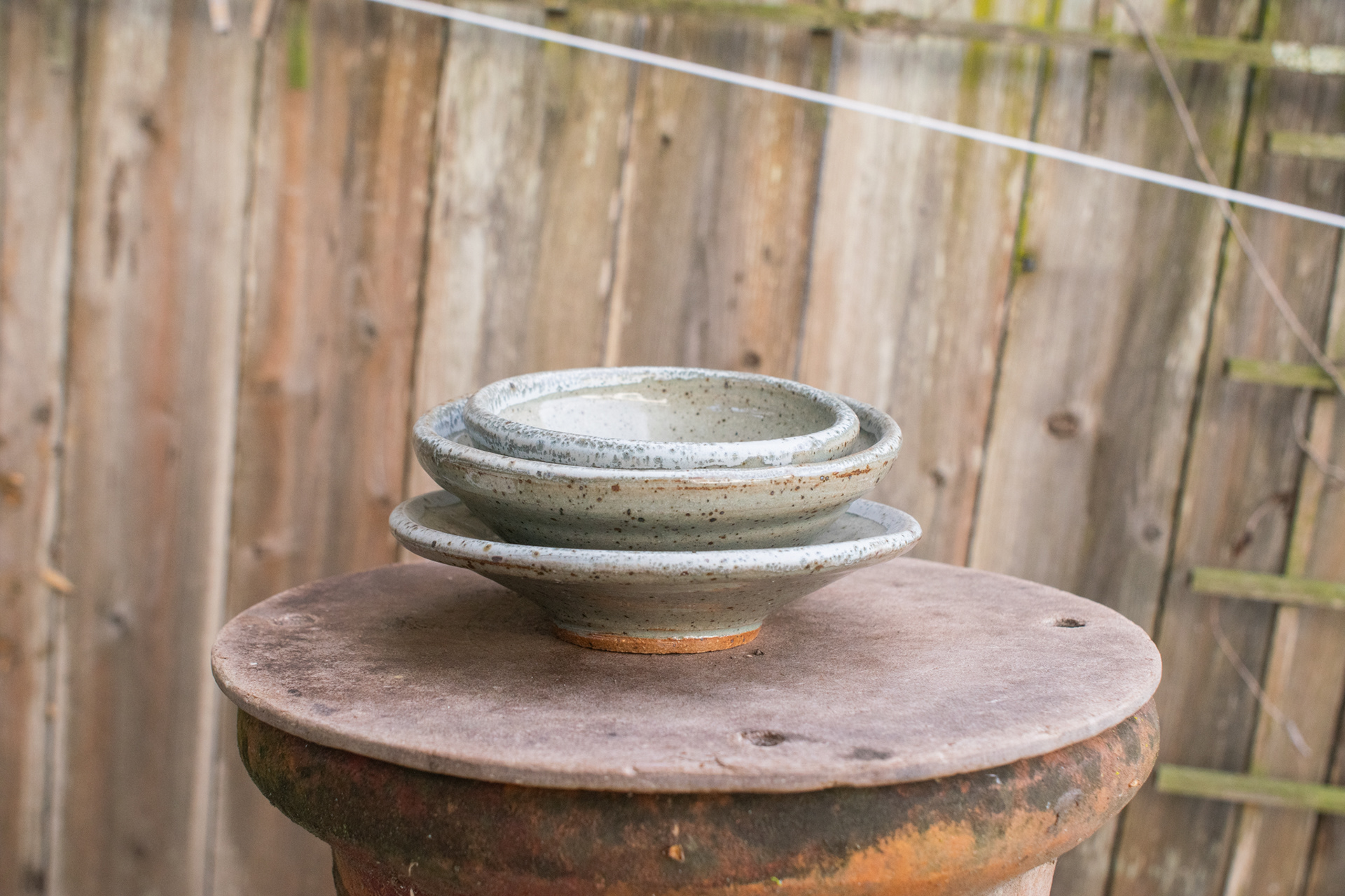 Celadon Bowls W/ Grey Trim 1