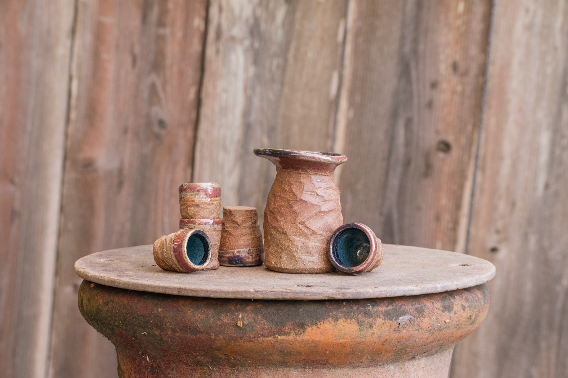 Carved Rockface Pitcher Set 1
