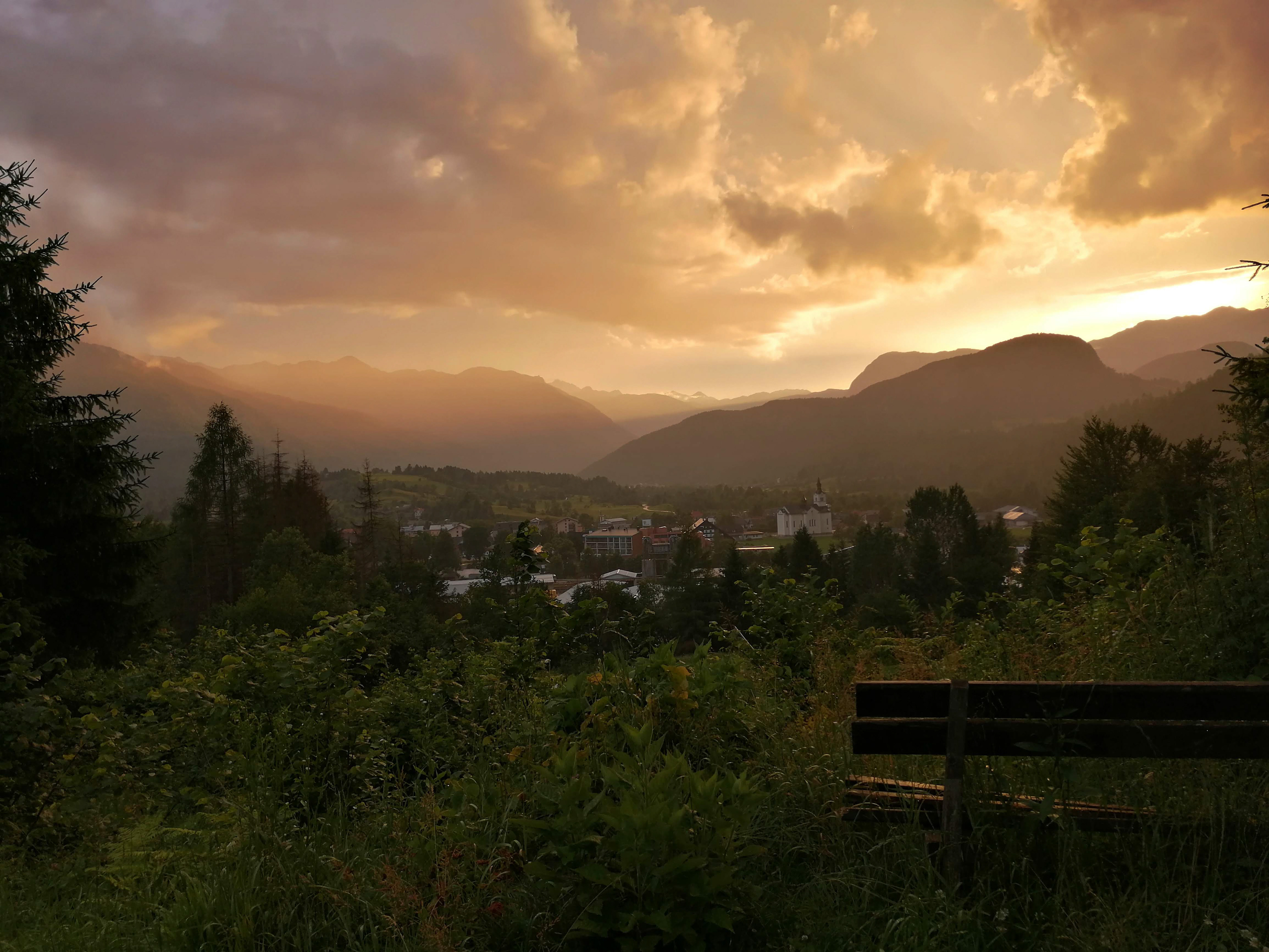 Sunset from a Broken Bench