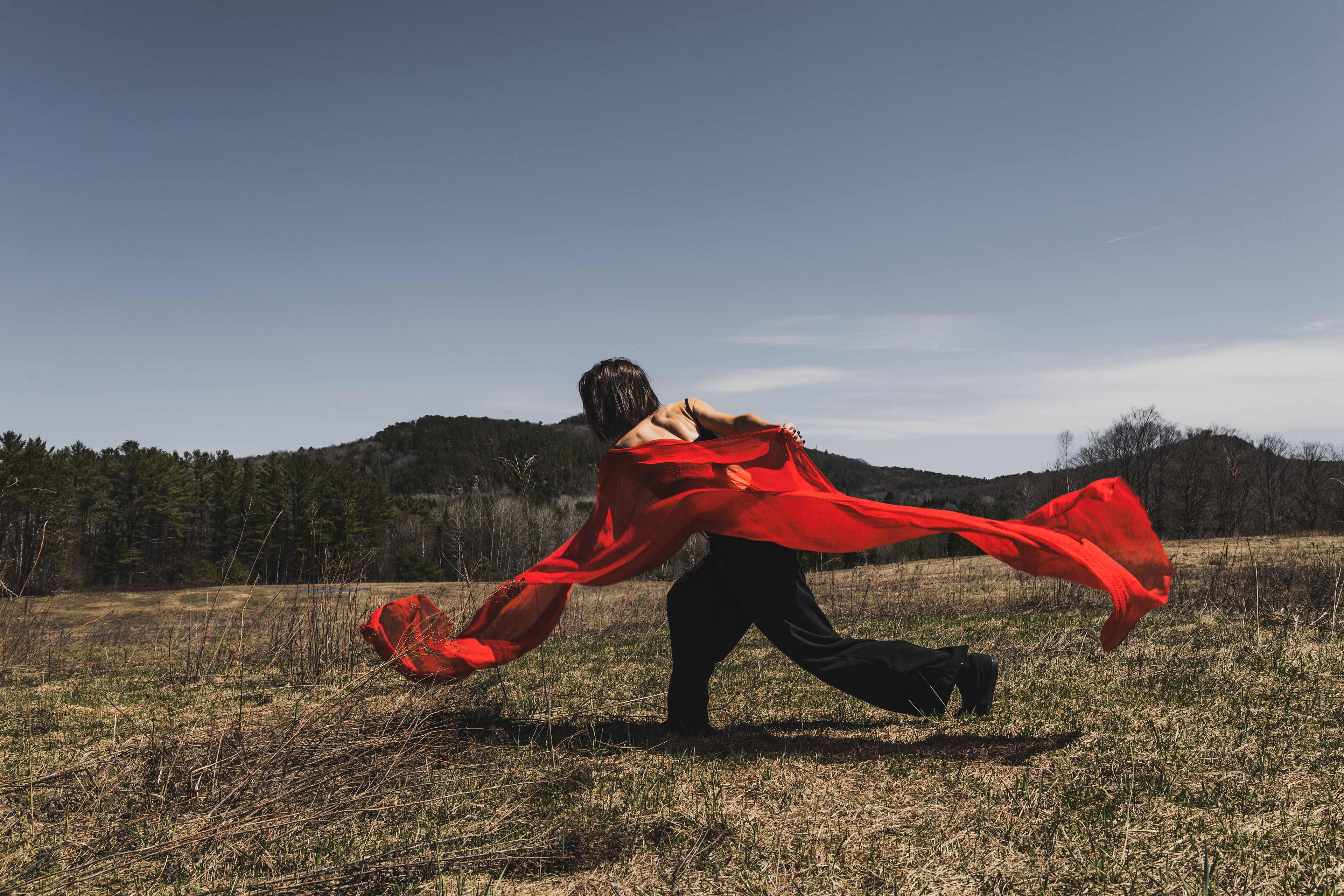  Entité seconde Ce projet exprime la passion rouge vif qui englobe le laisser aller, la plus grande liberté, celle de ce second soi bercé par le vent, qui fera vivre cette entité en nous jusqu'à ce que le vent soufflera. Cette entité externe que l'on ne contrôle pas mais qui nous contrôle sans préavis. Notre alter ego, nos émotions externes, la petite voix que l'on refoule chaque fois, le second soit, soit notre meilleur ami ou notre pire ennemi. Le décor choisi pour sa vastitude a offert un espace à la danse, à la dualité, à l'improvisation par Cynthia Beauvais, enseignante de danse à l'école secondaire Augustin Norbert-Morin à Sainte-Adèle que j'ai côtoyée tout au long de mon parcours. 