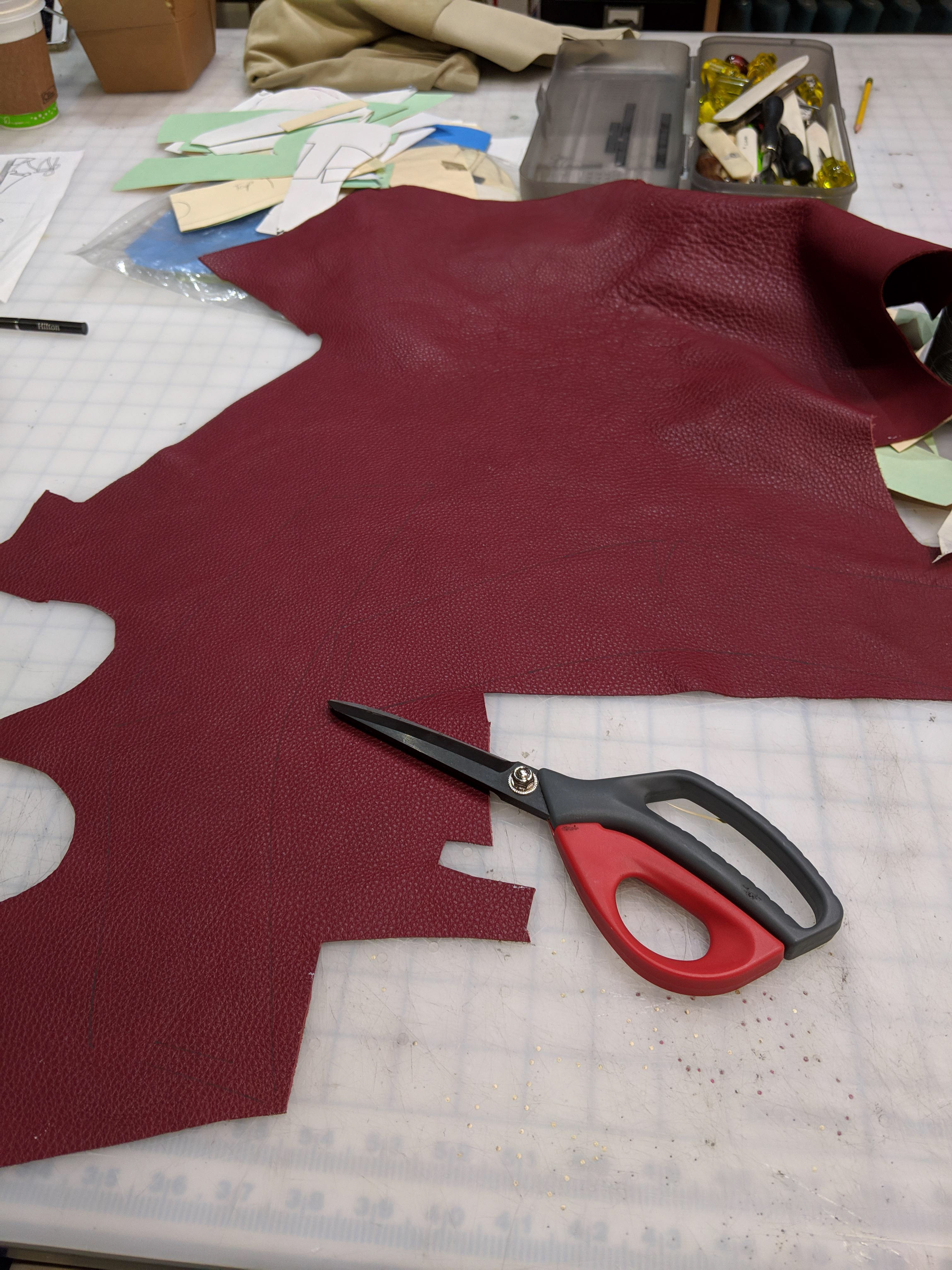 Cutting out leather