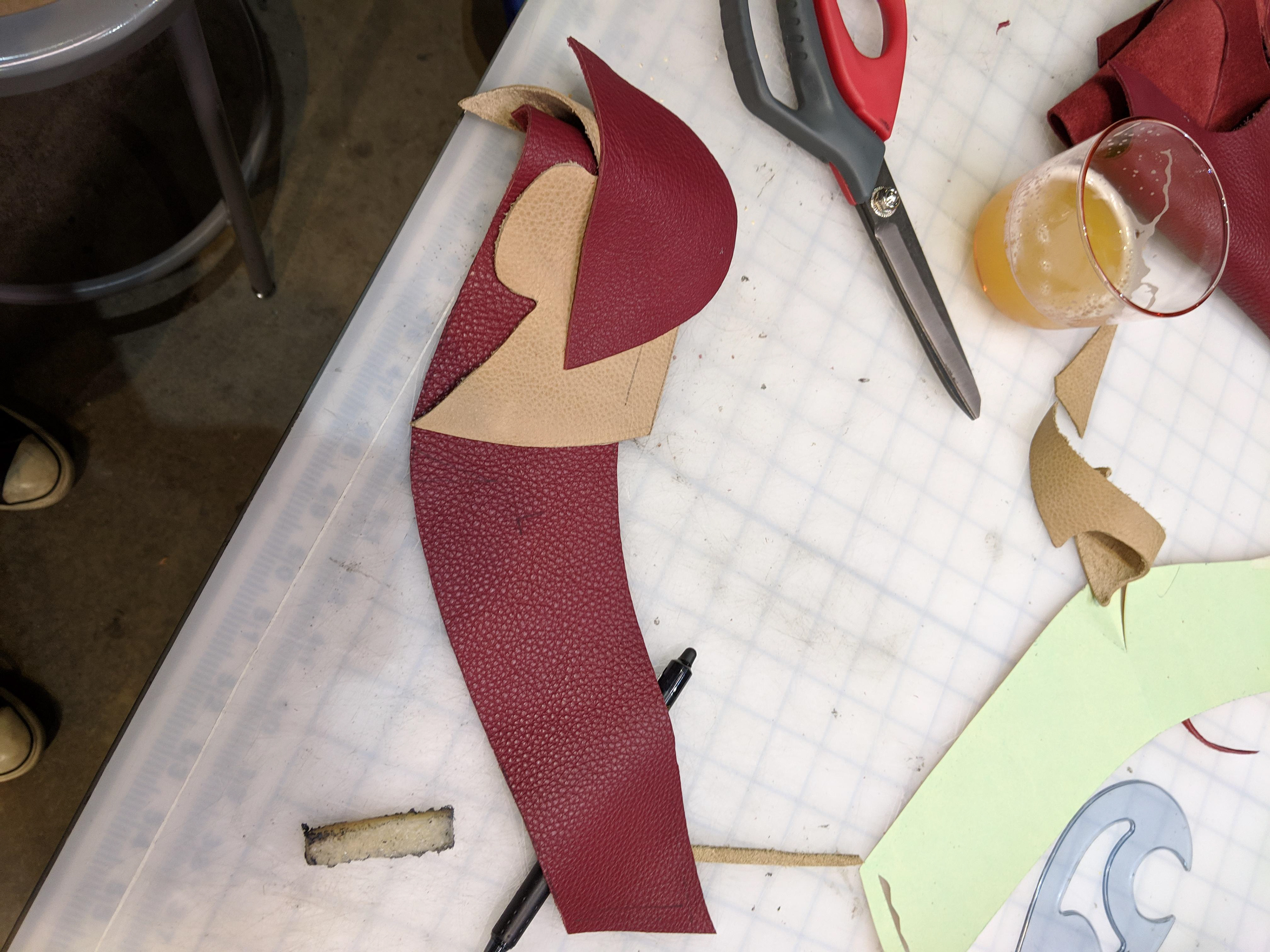 All my leather pieces cut