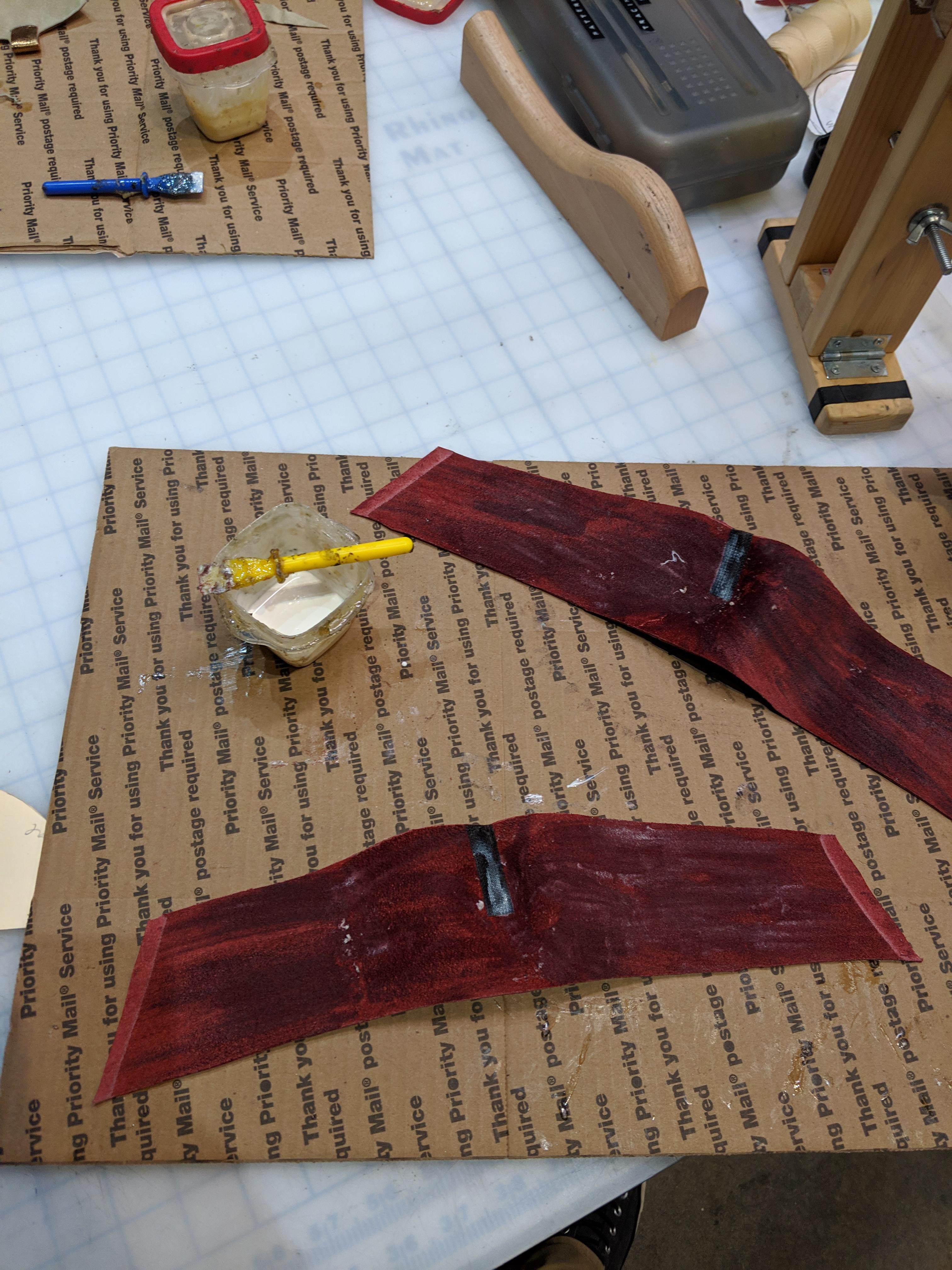 Reinforcing the leather