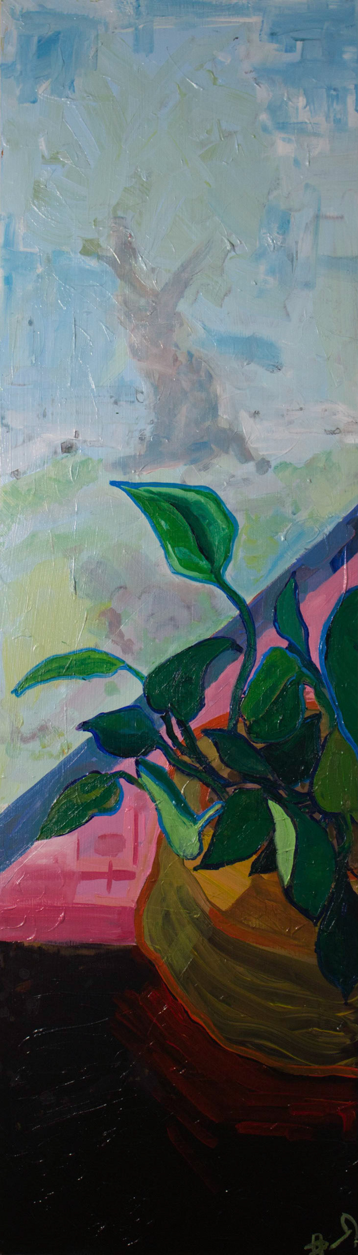 "One More Step to More." Acrylic on Wood. 45" x 14" | Dora Daniel