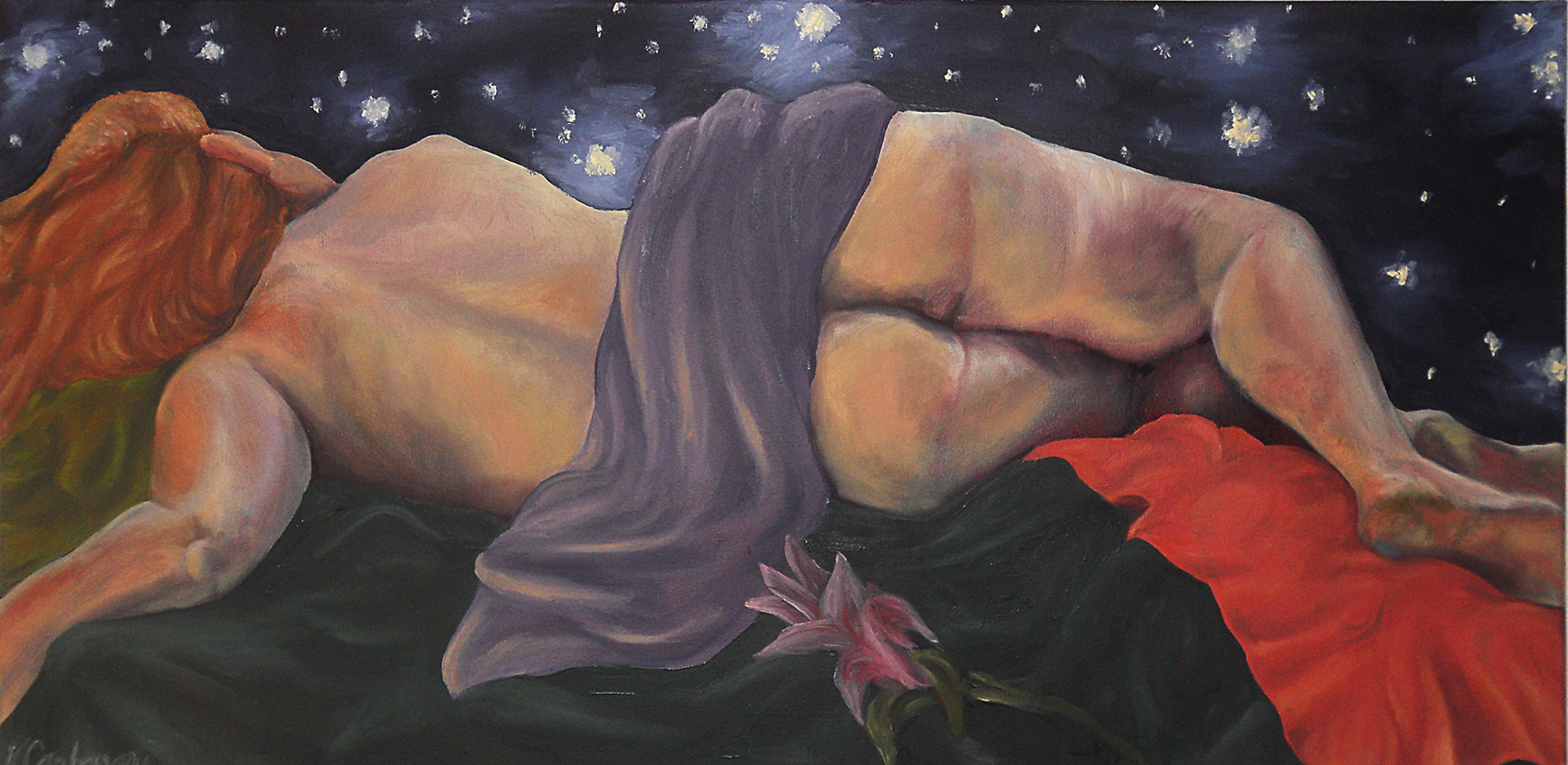 Figure Study, Oil Painting on Canvas, 24x48"