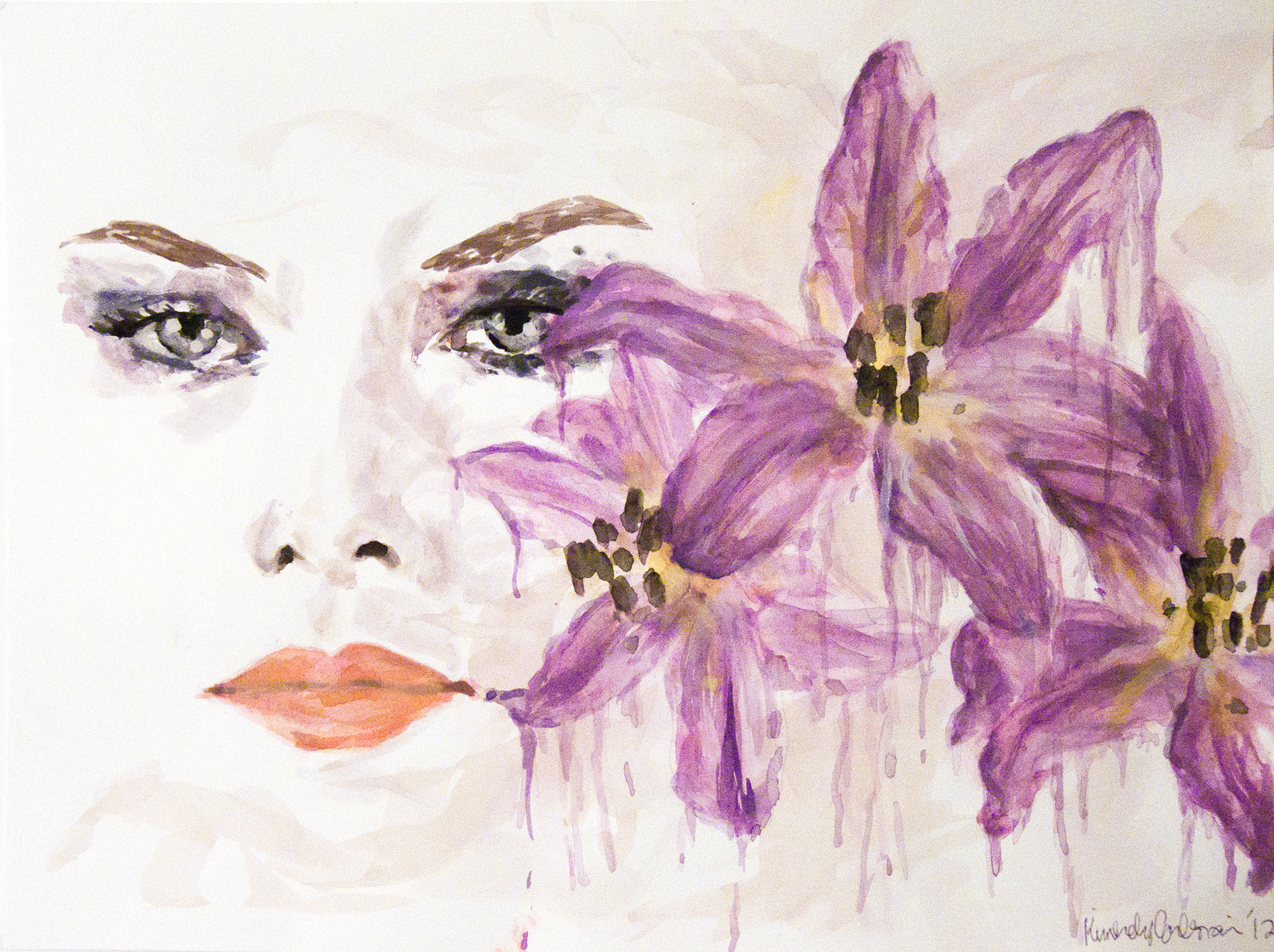 "Lena", Watercolor on Paper, 9x12"