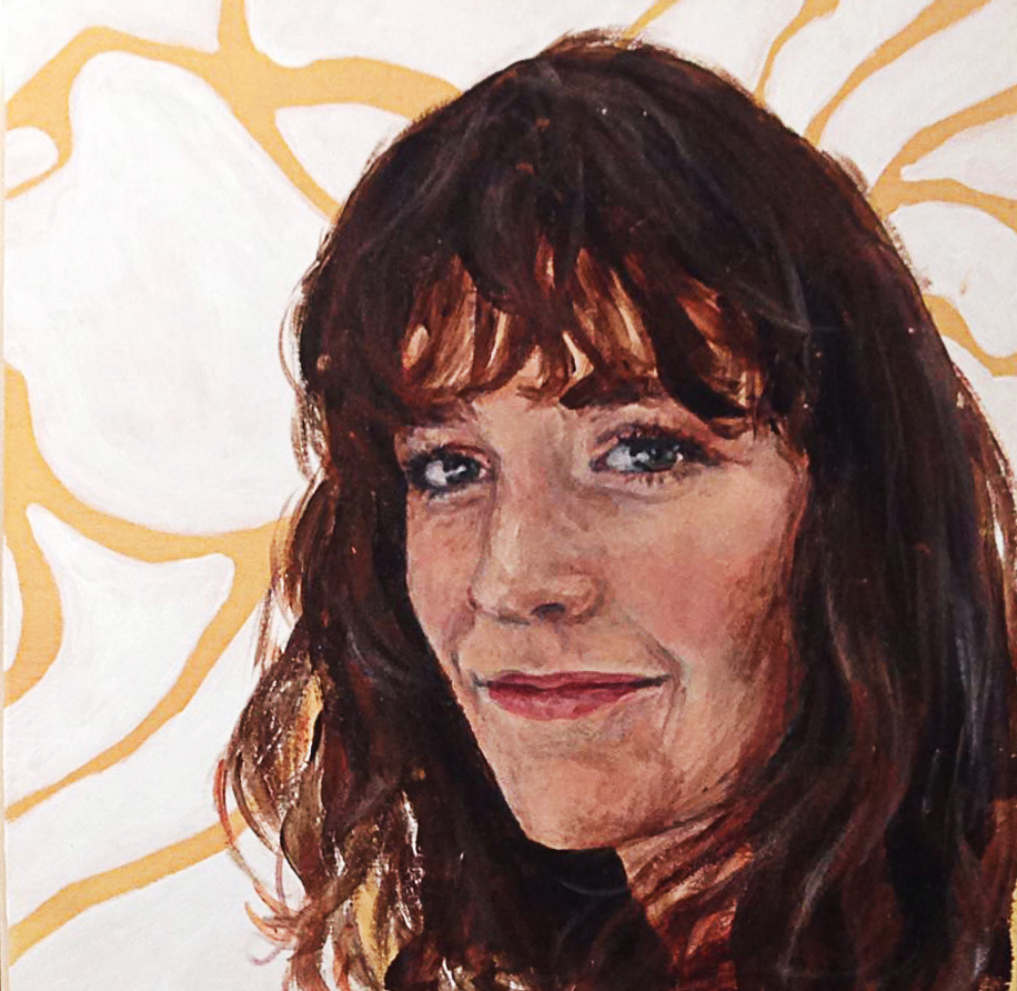"Carla", Acrylic Paint on Wood, 4x4"