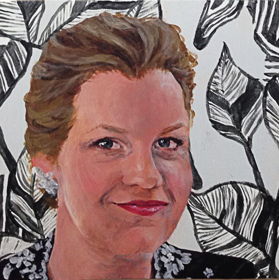 "Dana", Acrylic Paint on Wood, 4x4"