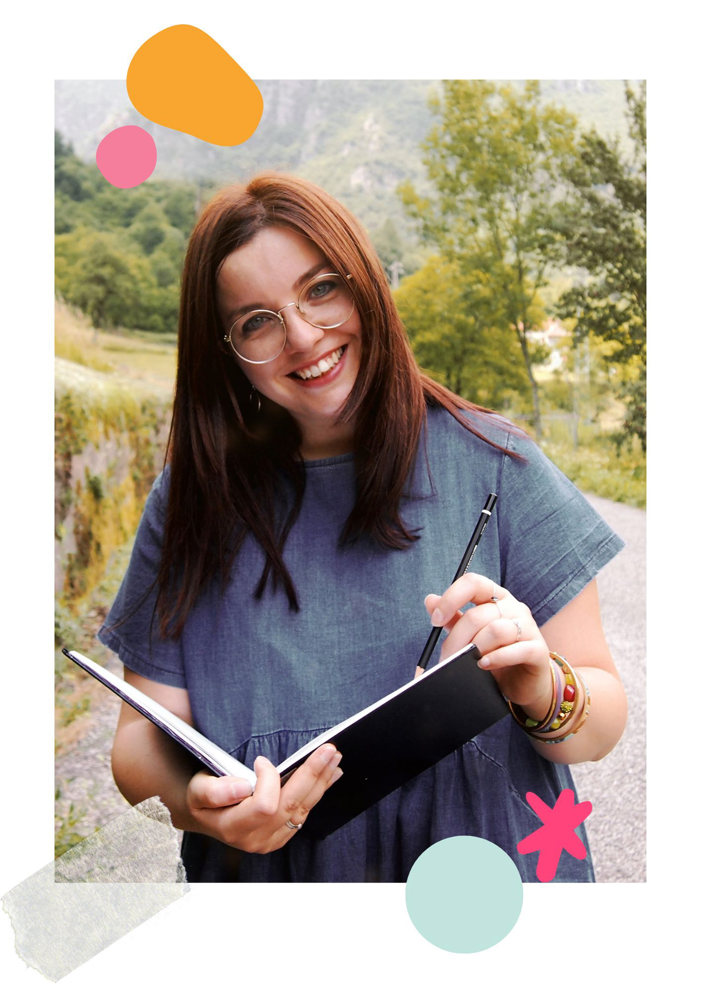 Portrait of Irene Renon, children's illustrator and artist, from the About page of her online portfolio.