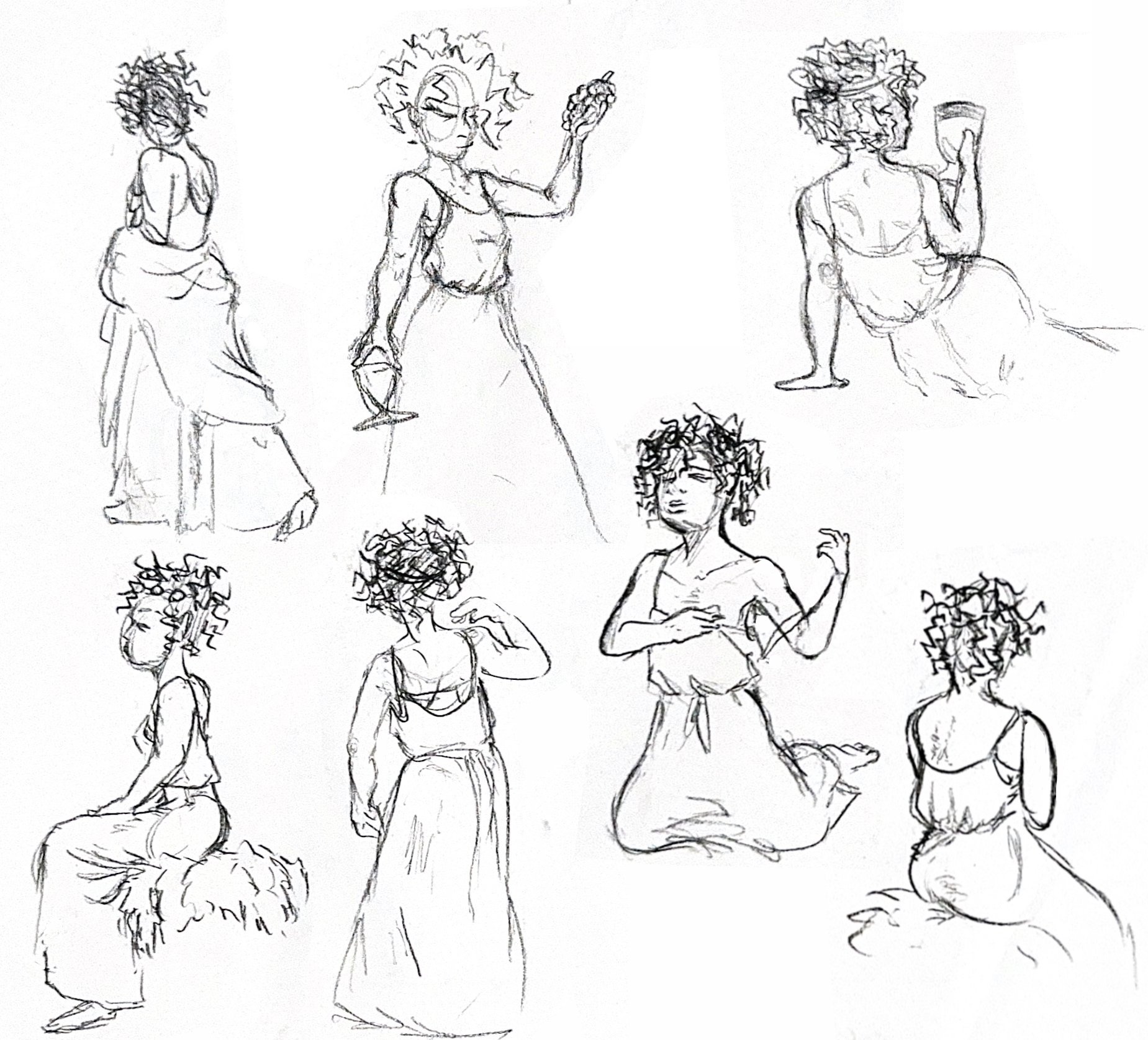 5 Minute figure drawings - Costumed Petite Model