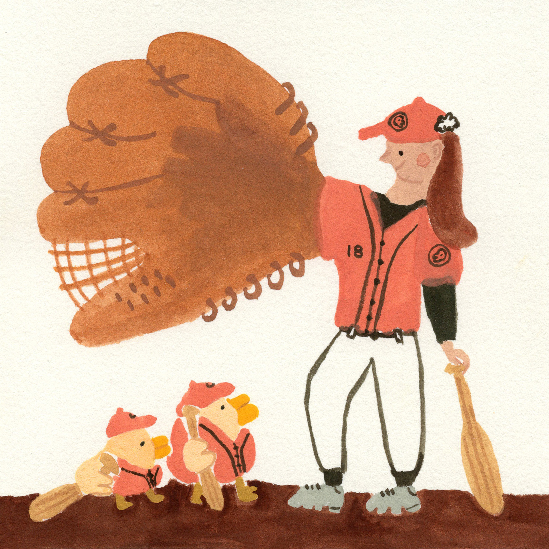 A baseball player mentors two new recruits