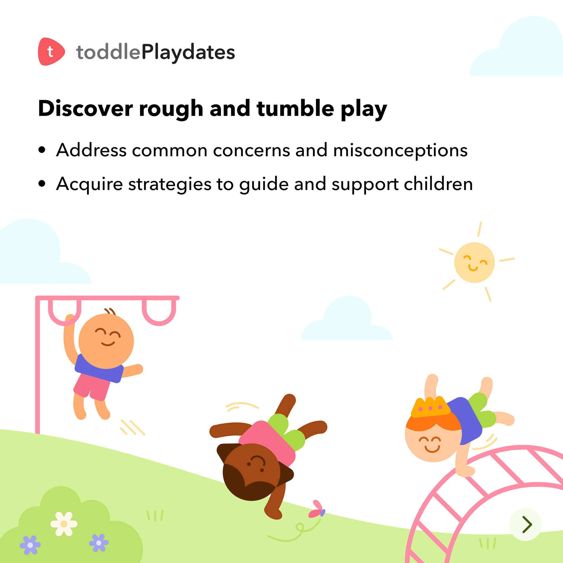A social media post for the Toddle Playdate