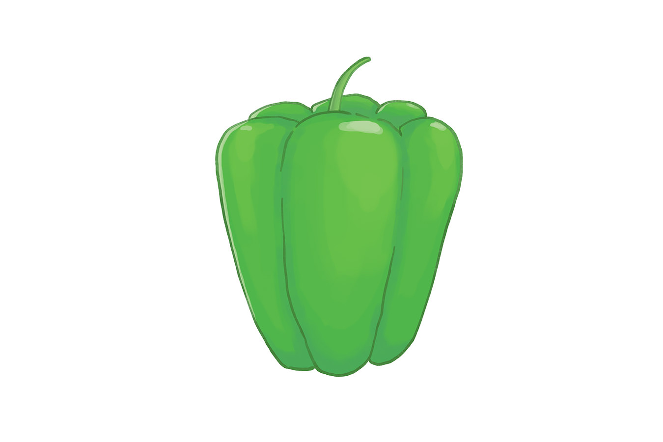 線画と塗りで立体感と瑞々しさを表現したシンプルな野菜イラスト。 明度を抑えた配色で、背景を選ばず使いやすくしています。
