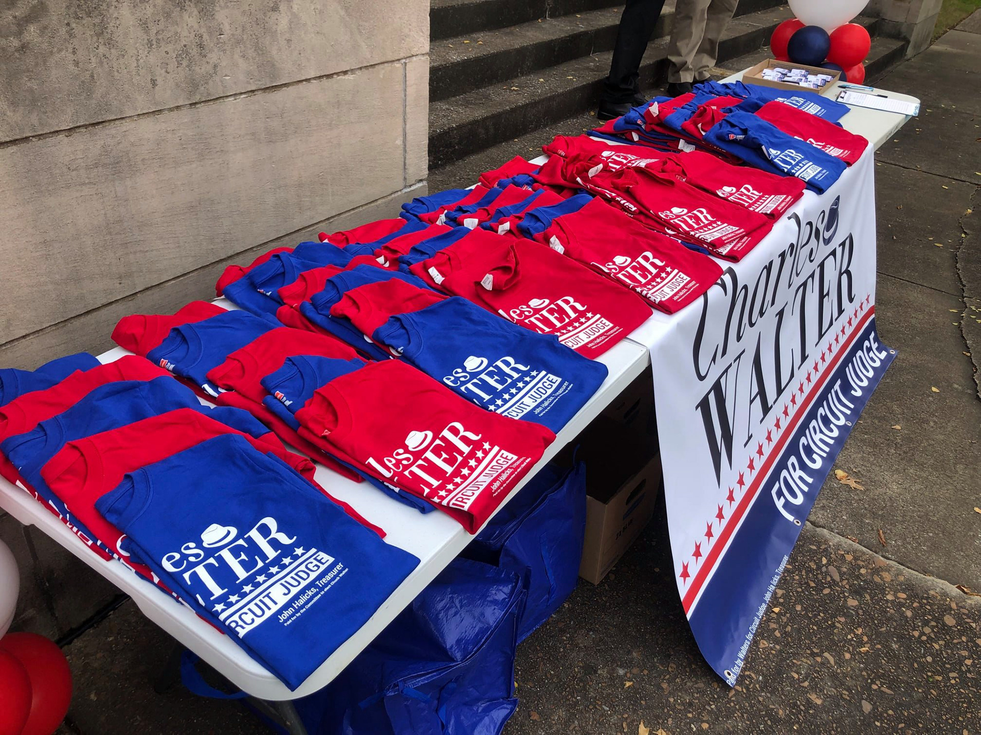 Chuck Walter Shirts/Banner @ Courthouse