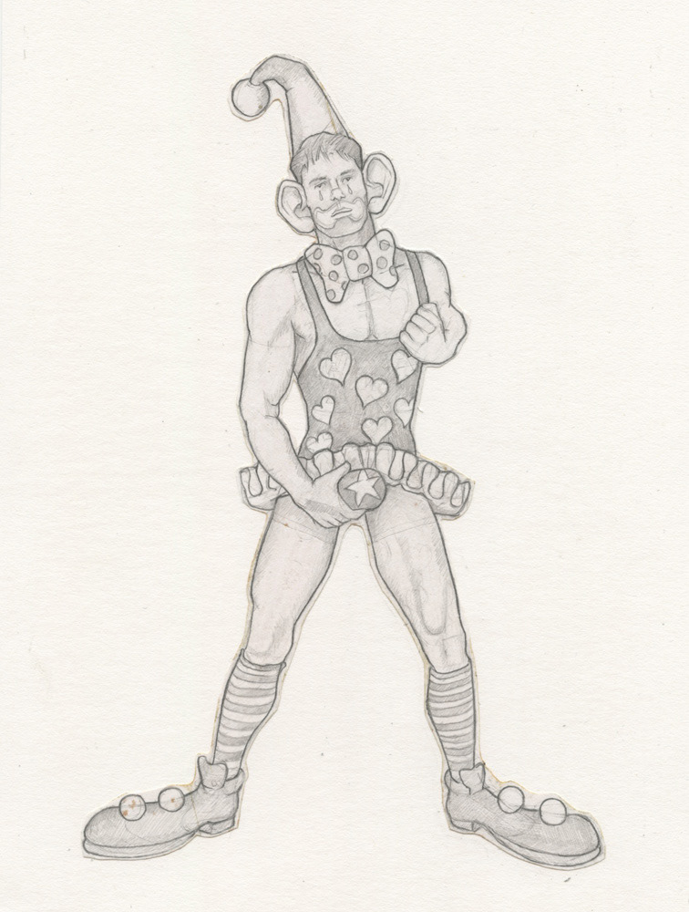 "Clown Grab", 1993, 7"x10", $20