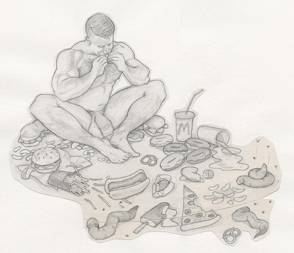 "Pig Out sketch", 1994, 11"x10", $75