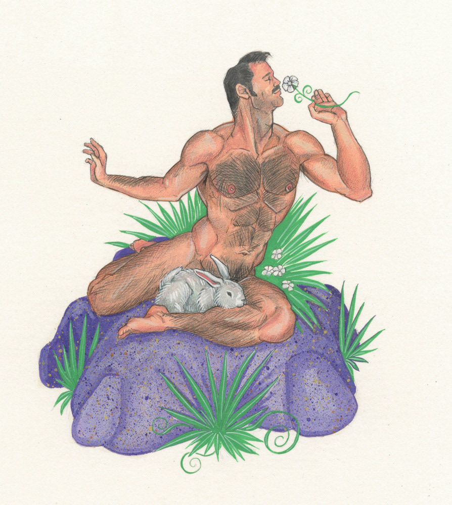 Smelling the Flowers", 1994, 8"x10", $200