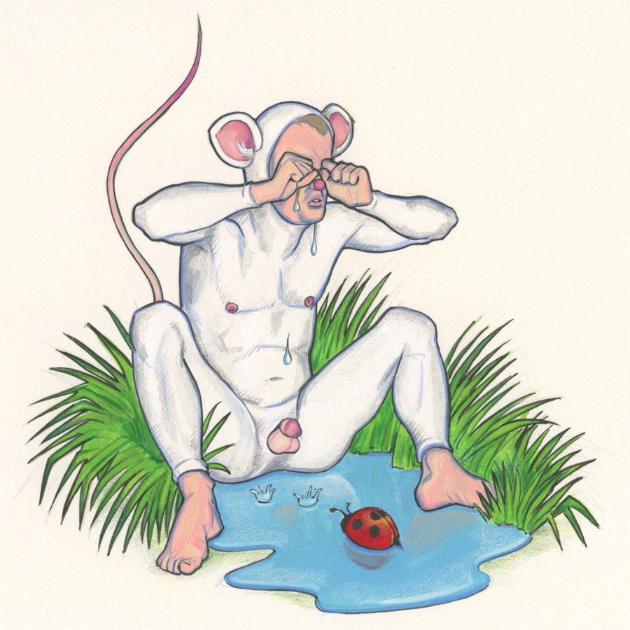 Self Portrait as a Sad Little Mouseboy, 1994, 10"x8", $200