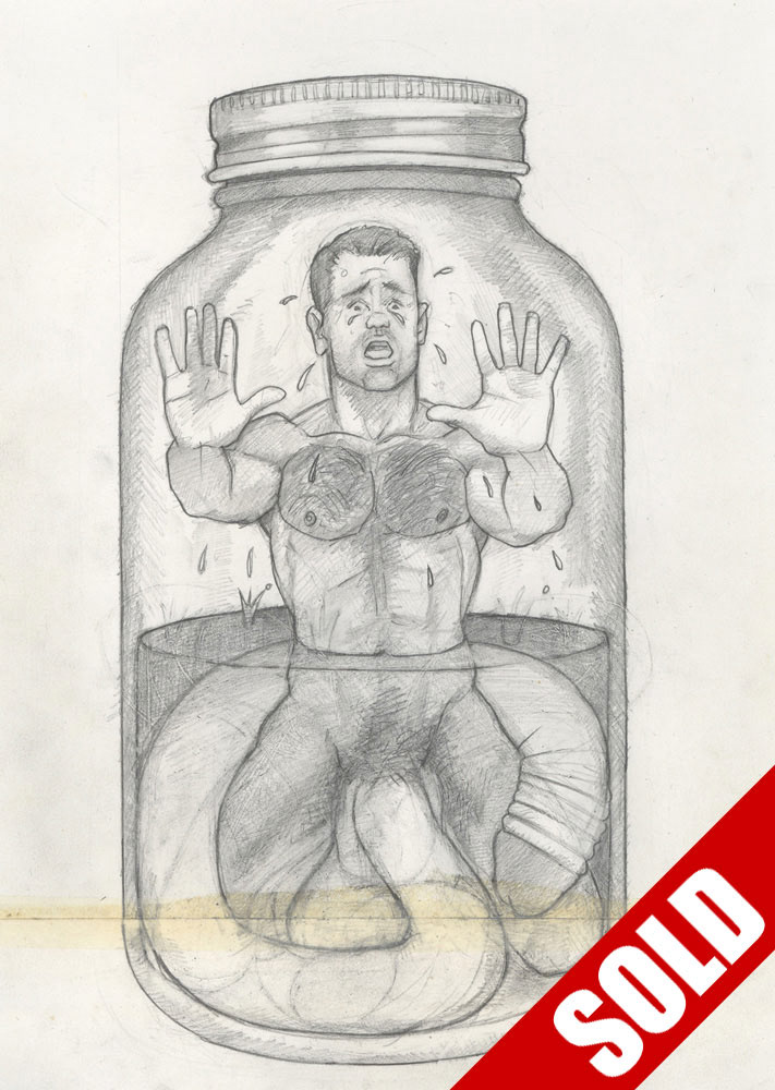 "Bottled Dude", 1993, 8"x11", $50