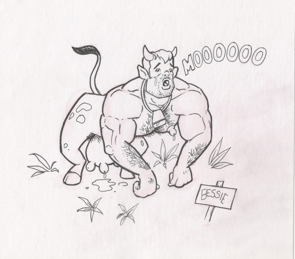 "Cowboi Goes Moo 1", 2000, 7"x6.5", $40