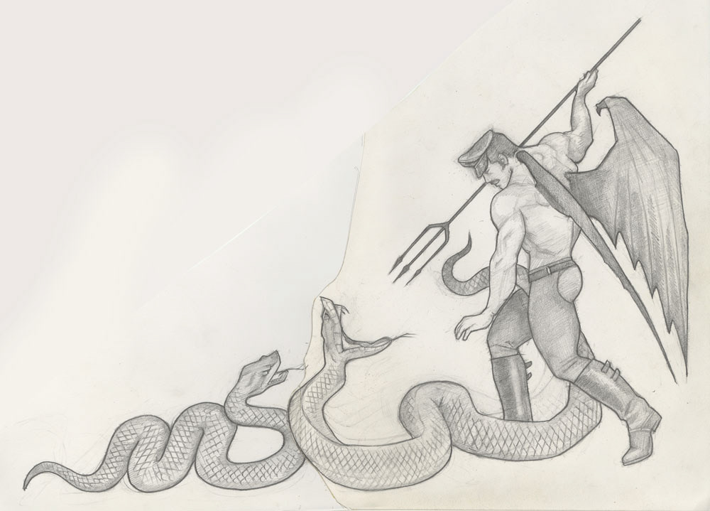 "Serpent Slayer", 1993, 8.5"x11", $75