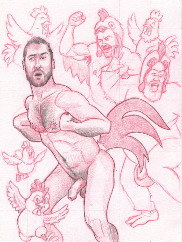 "Cluck Norris", 2015, 6"x8", $300