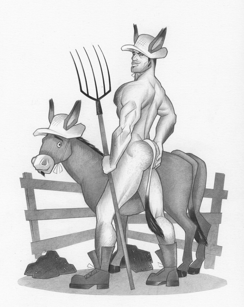 Two Donks, 11"x8.5", 2005, $300
