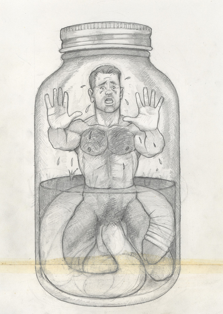 "Bottled Dude", 1993, 8"x11", $50