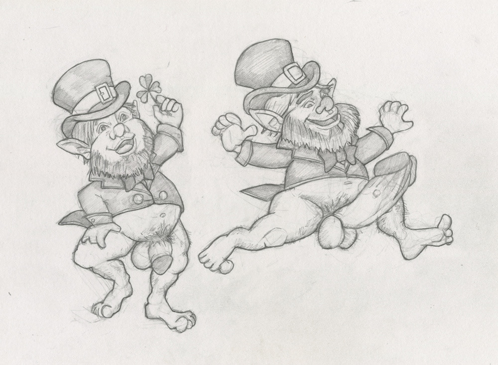 "Two Leprechauns", 1993, 10"x7.5", $25