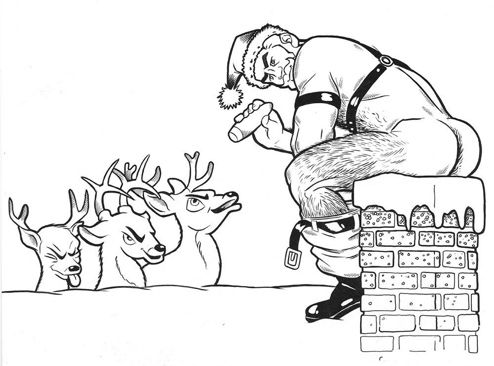 "Santa Drops a Gift V2", 2008, 14"x11", $250