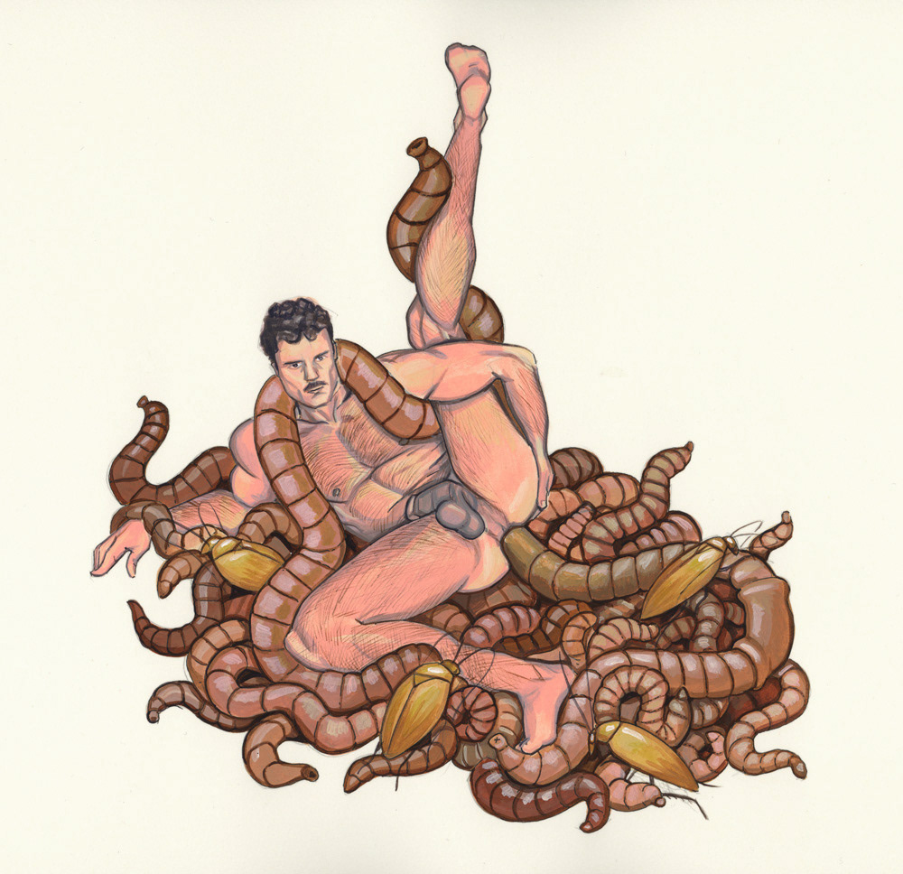 Cornucopia - Worms & Roaches, 1994, 10"x8", $200