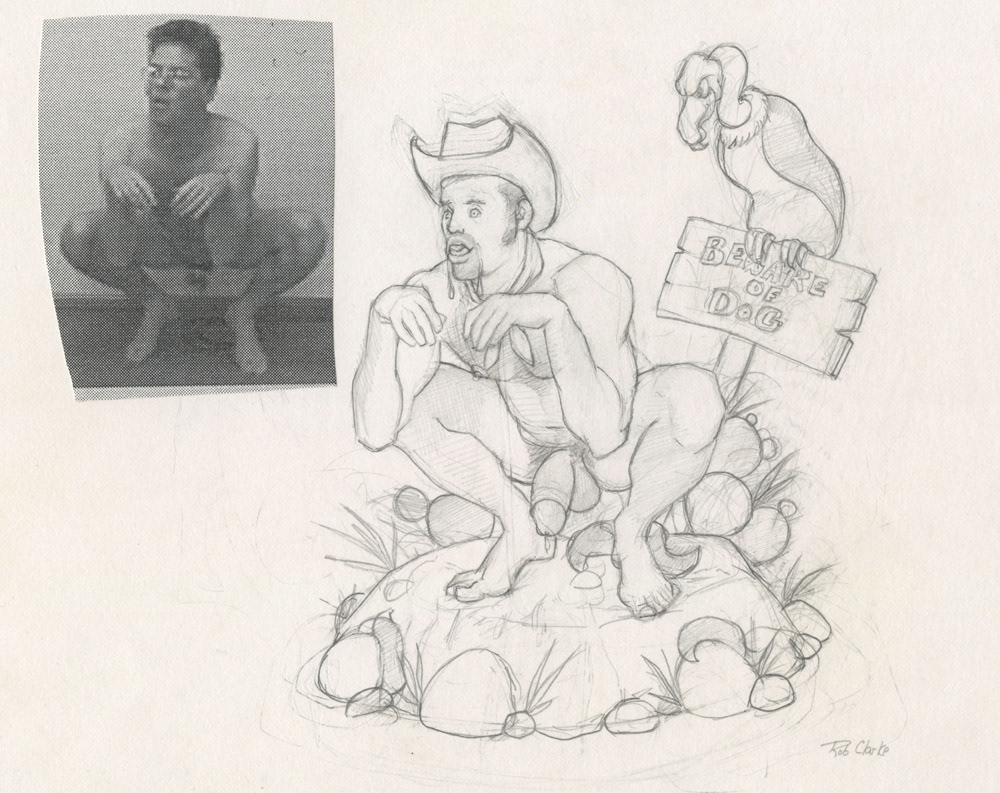"The Artist as a Fucked Up Cowboy", sketch, 1997, $20