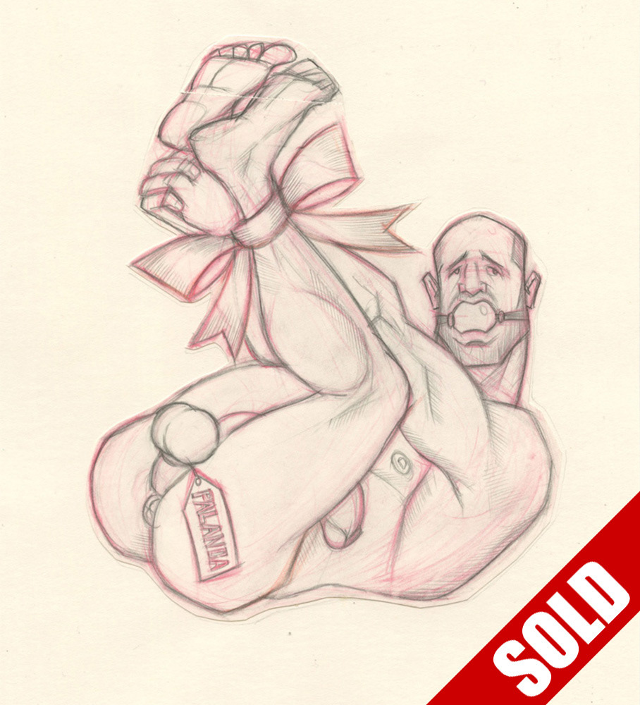 "Gift Wrapped Brute", 2008, 12"x9", $20