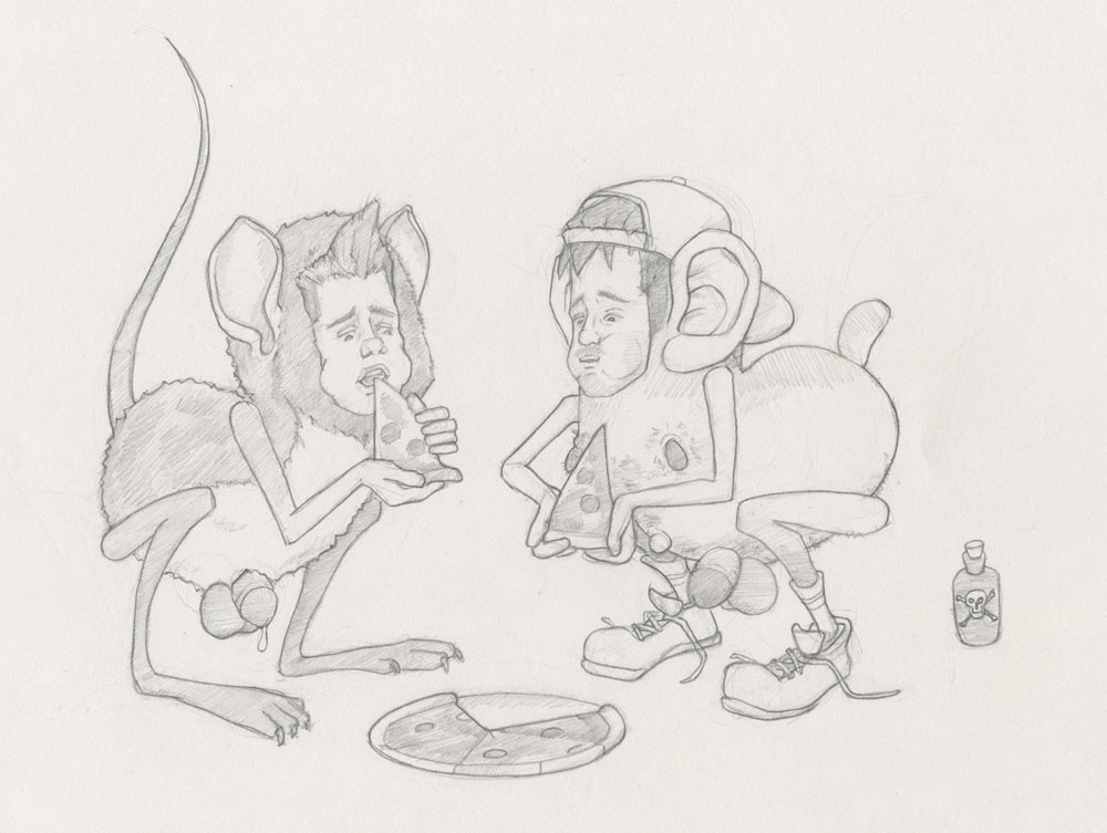 "Pizza Mice", 1992, 10.5"x8", $30