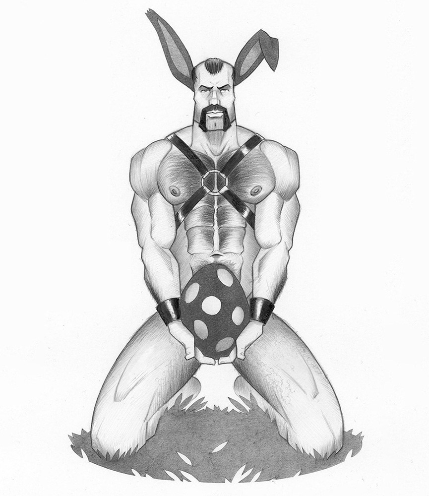 "Leather Bunny", 2005, 7"x9", $200