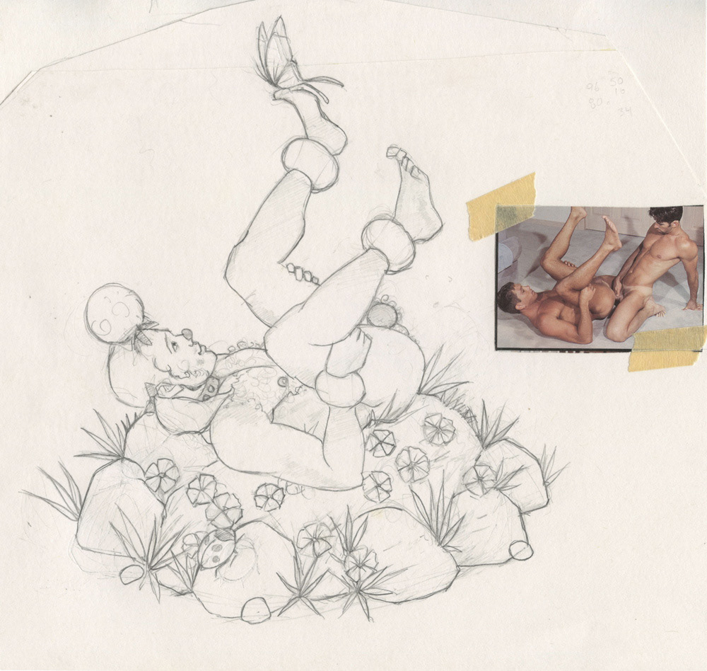 "Papillons", sketch, 1995, 9"x8.5", $20