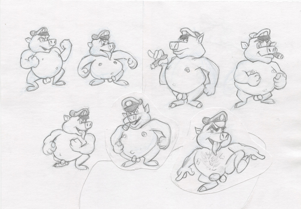 "Police Pig Studies", 2000, 11"x8", $60