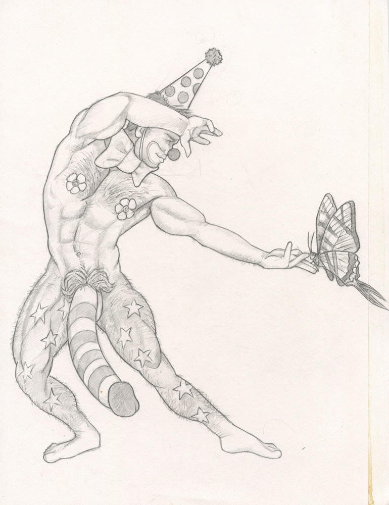 "Clown with Butterfly", 1993, 8.5"x11", $20
