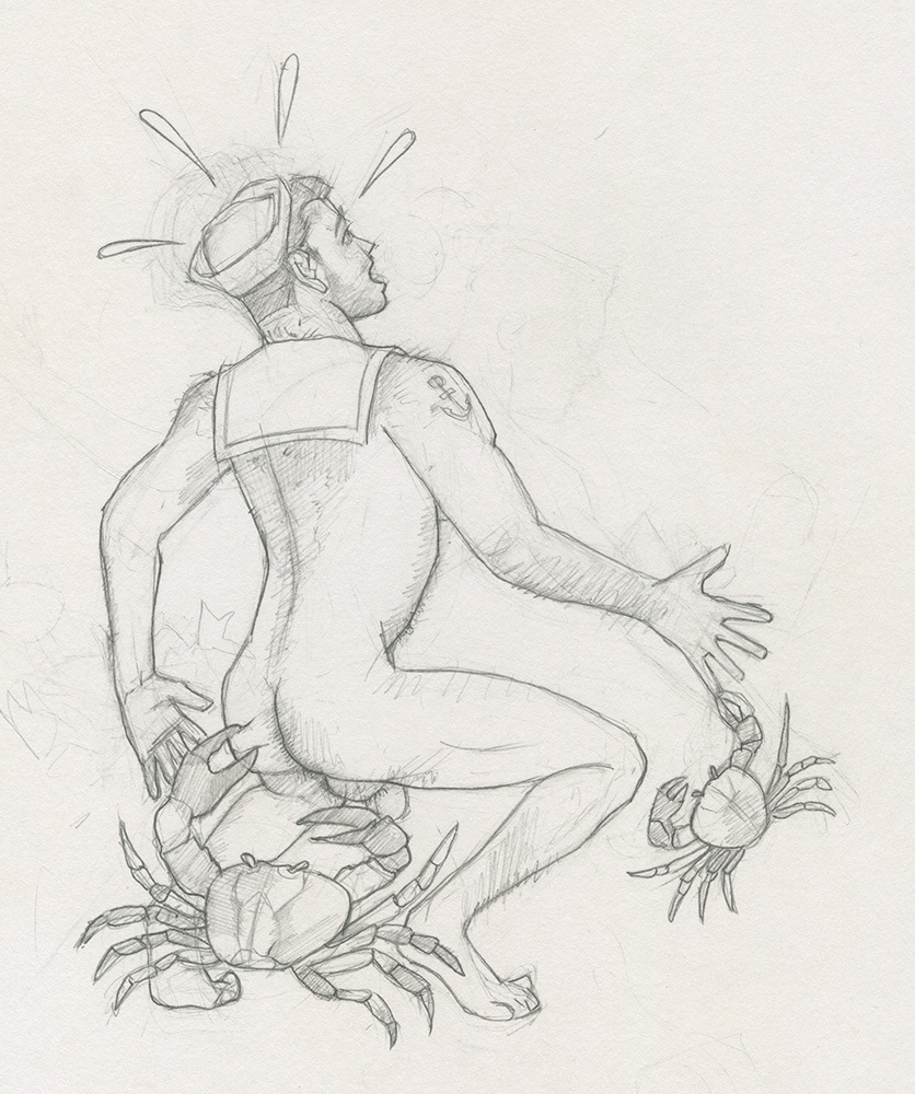 "Crab Attack", 1992, 8"x10", $40
