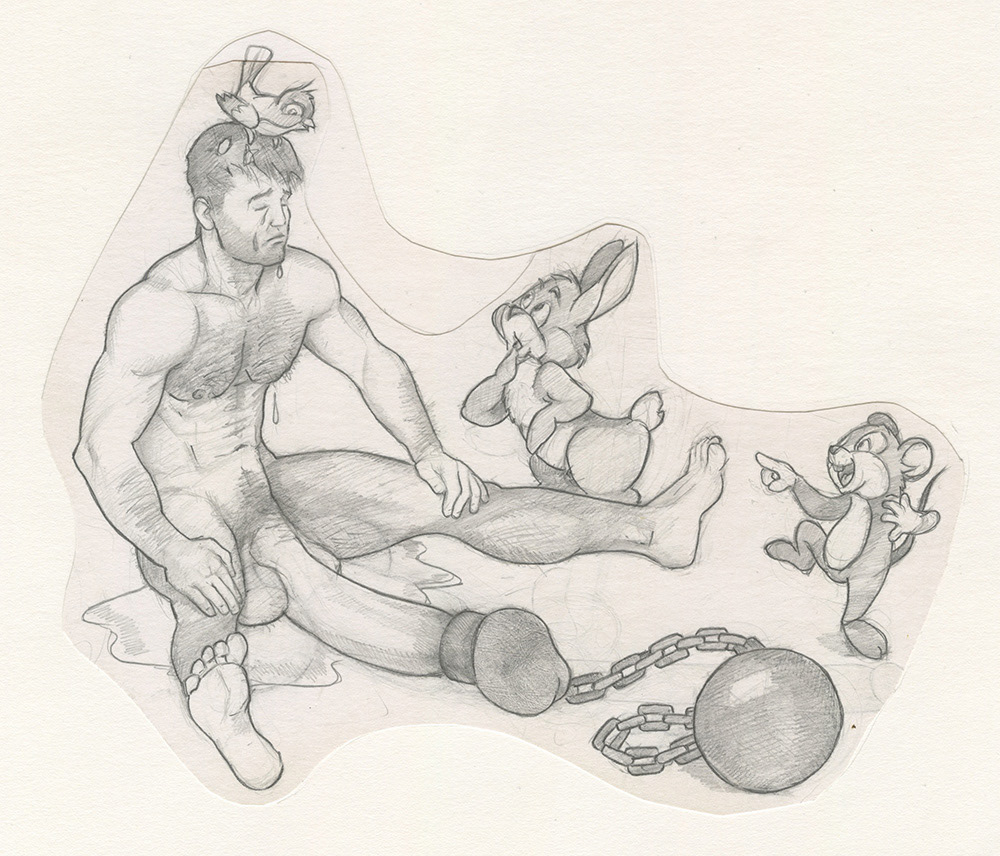 "Ball and Chain", 1993, 11"x10", $75