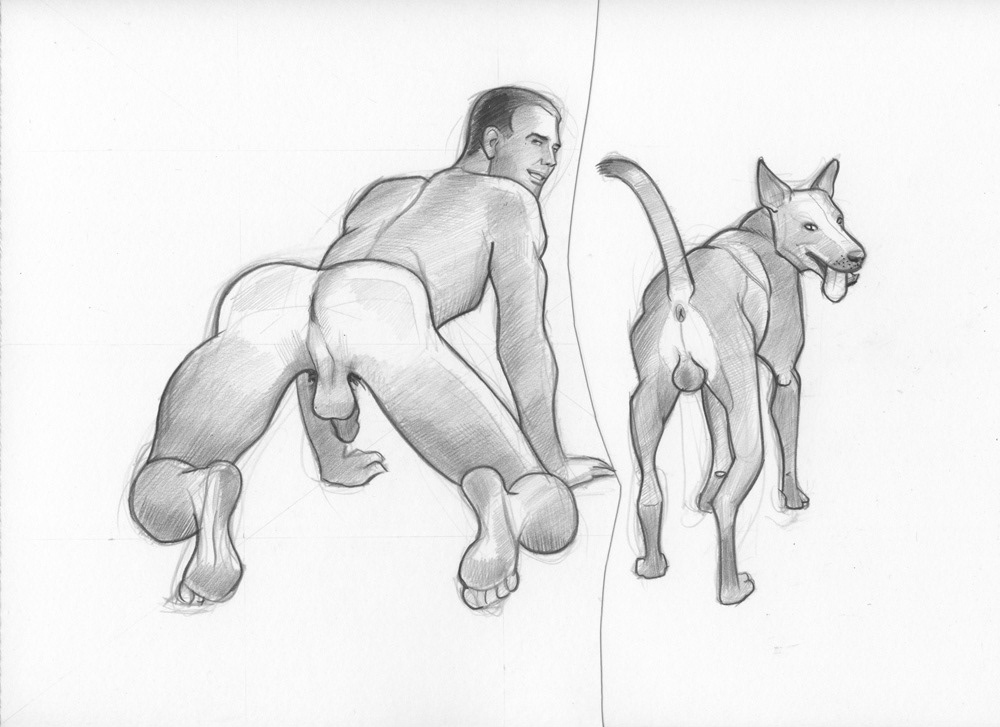 ”Twizzler & Tyson”, 2013, 12"x9", $150