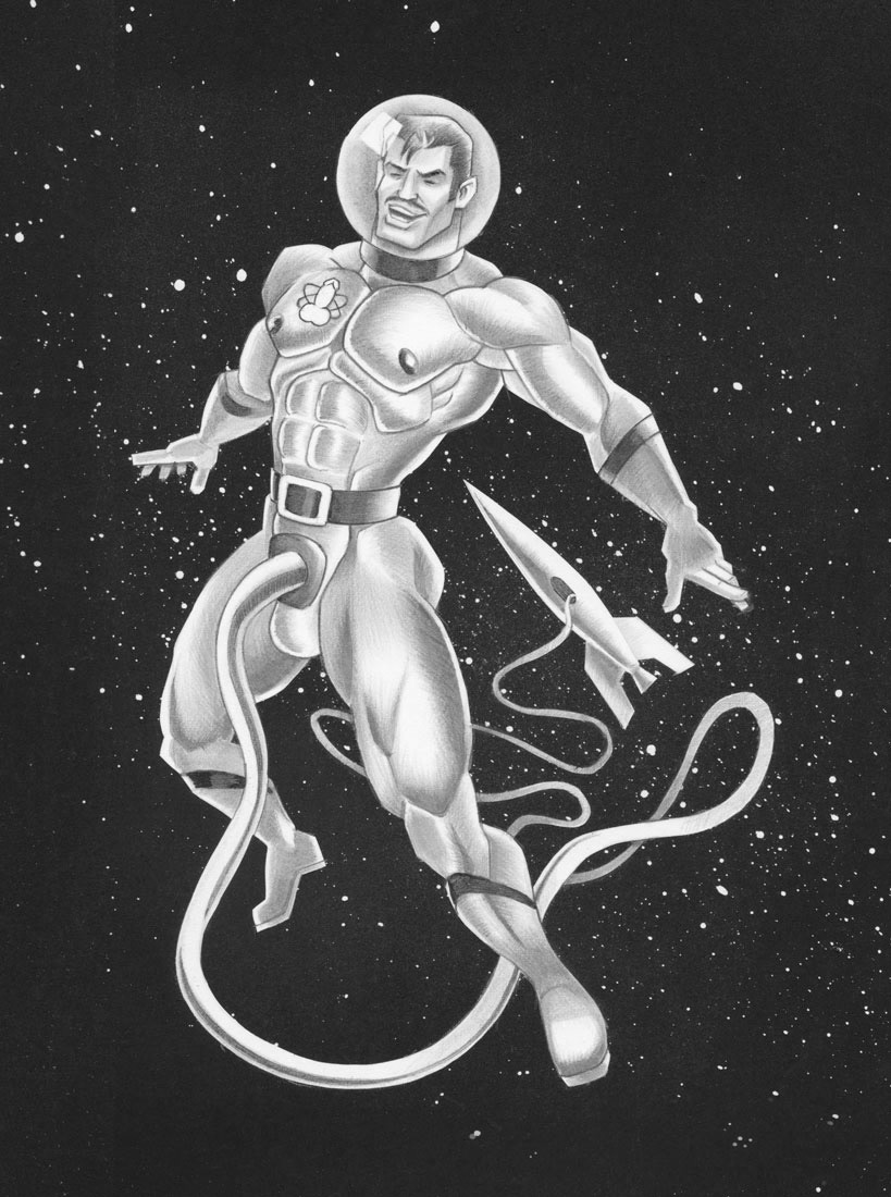 Spaceman, 2011, 9" x 12"