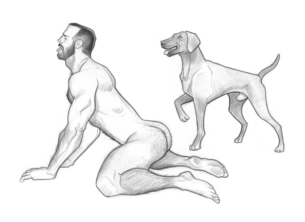 "Skidmark & Caesar", 2013, 12"x9", $150