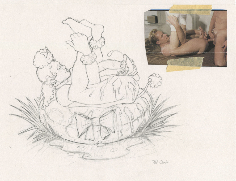 "Poodle Playtime", sketch, 1995, 9"x7", $20