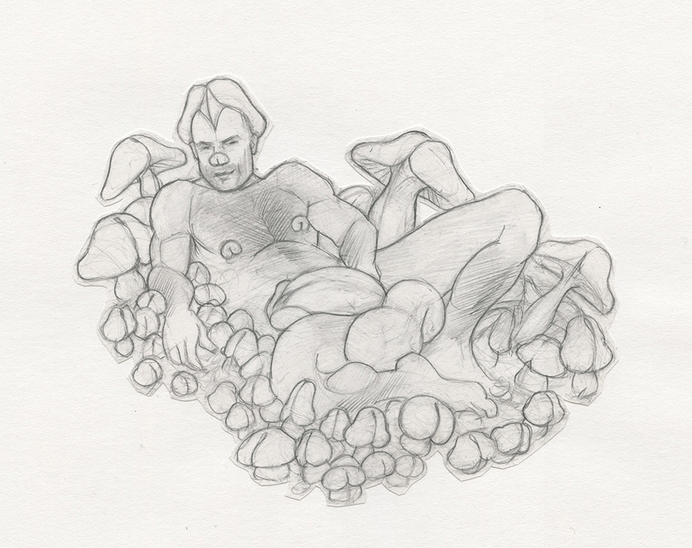 "Penis Planet Sketch", 1994, 9"x7", $60