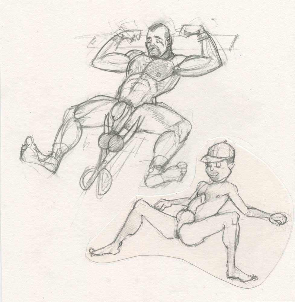 "Manspreading", 1995, 6"x8", $30