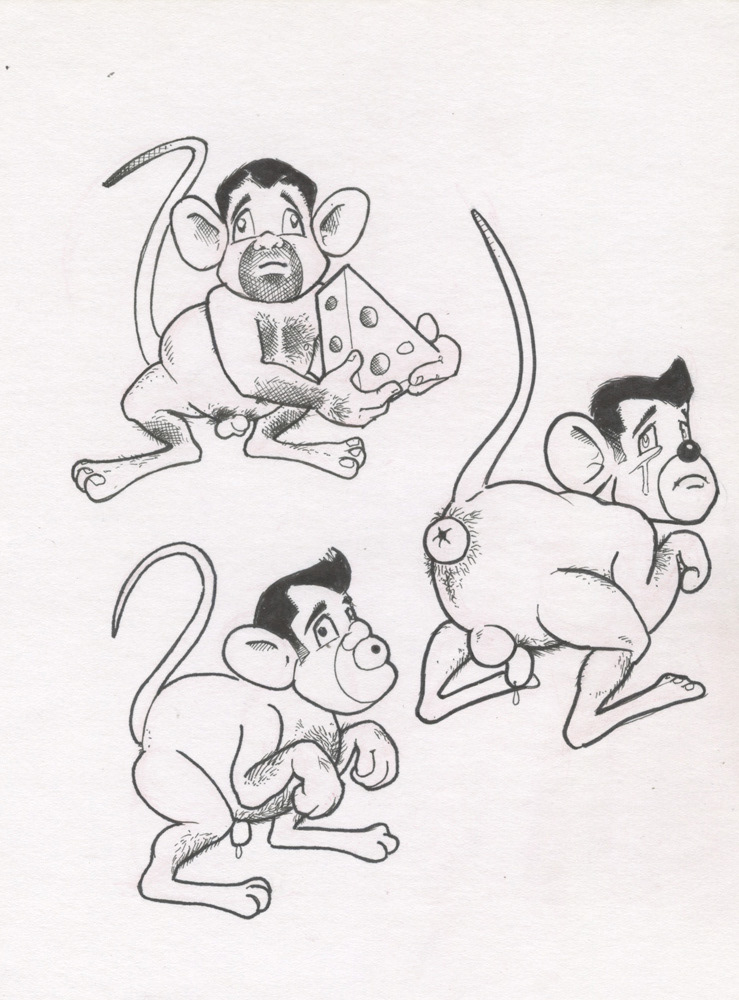 "Three Mousebois", 6.5"x8.5", $50